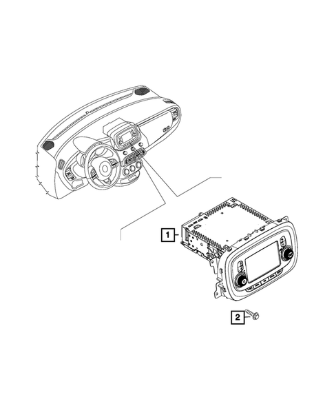 Radio, Antenna, Speakers, DVD, and Video systems for 2016 Fiat 500X #1