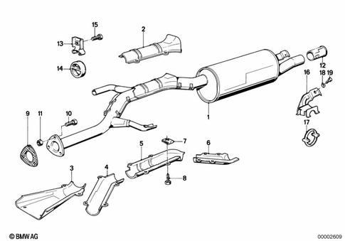 Exhaust System for 1986 BMW 528e #0