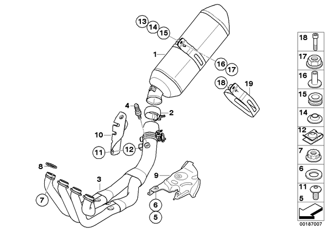 18127713437 - : Muffler, Catalytic Converter for BMW-Motorrad Image