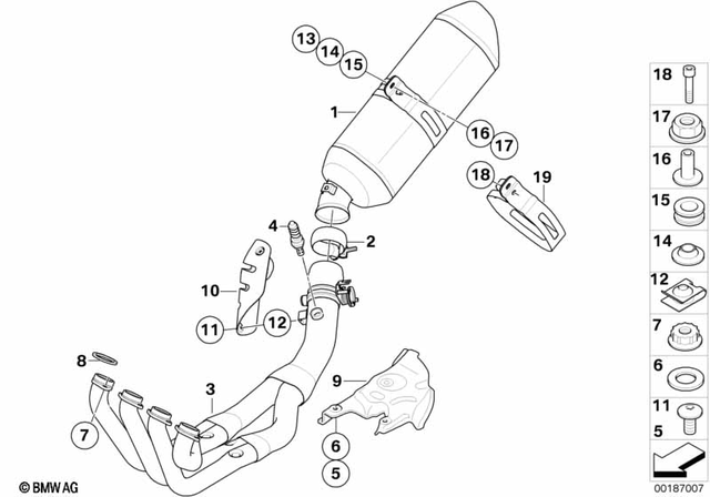 18127713437 - Exhaust System: Muffler, Catalytic Converter -  for BMW-Motorrad Image