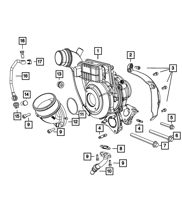 R8211213AD - Engine: Turbocharger, Remanufactured for Mopar Image