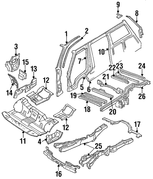 7511117C32 - : Front Rail for Nissan Image