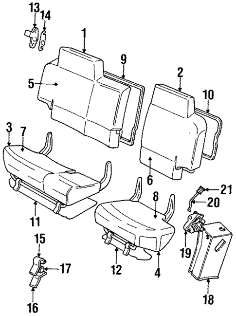 Rear Seat Components for 1997 Land Rover Discovery #0