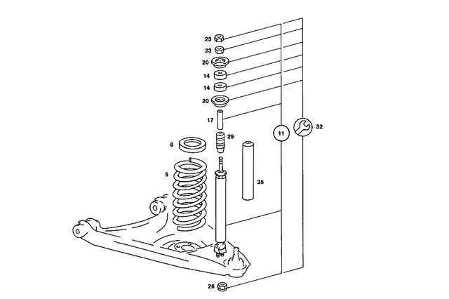 1143210604 - Springs and Suspension: Front Axle Spring for Mercedes-Benz Image image