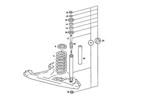 Springs and Suspension, Front for 1989 Mercedes-Benz 560SL #0