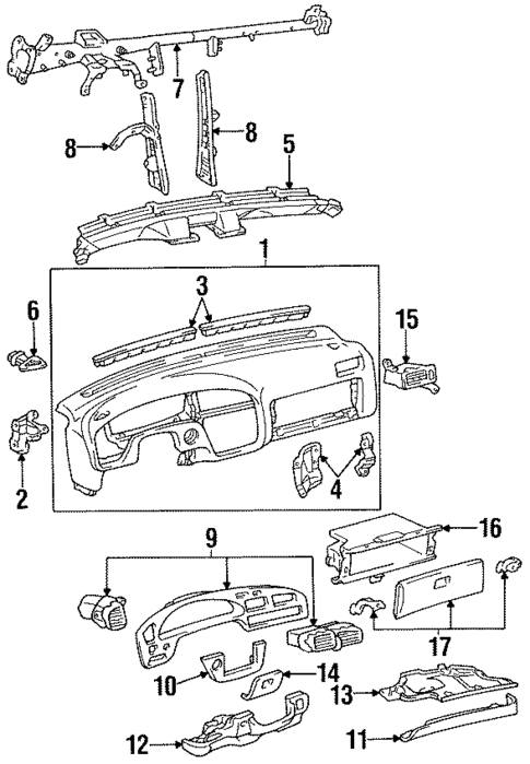 Instrument Panel for 1994 Toyota Camry #0