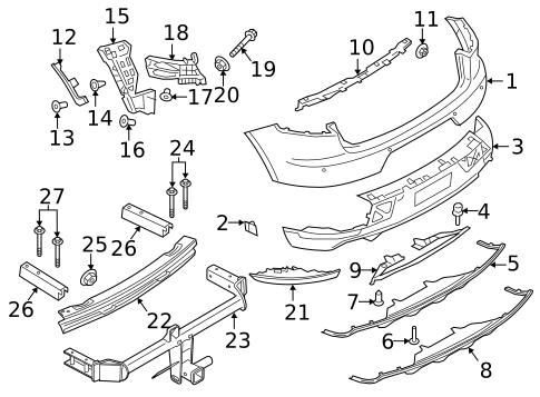 Bumper & Components - Rear for 2016 Porsche Macan #0