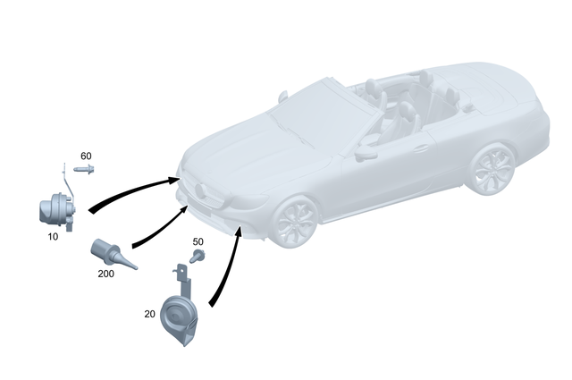 2135425000 - Electrical Equipment and Instruments: Horn for Mercedes-Benz: CLS450, CLS53 AMG, E300, E350, E400, E43 AMG, E450, E53 AMG Image image