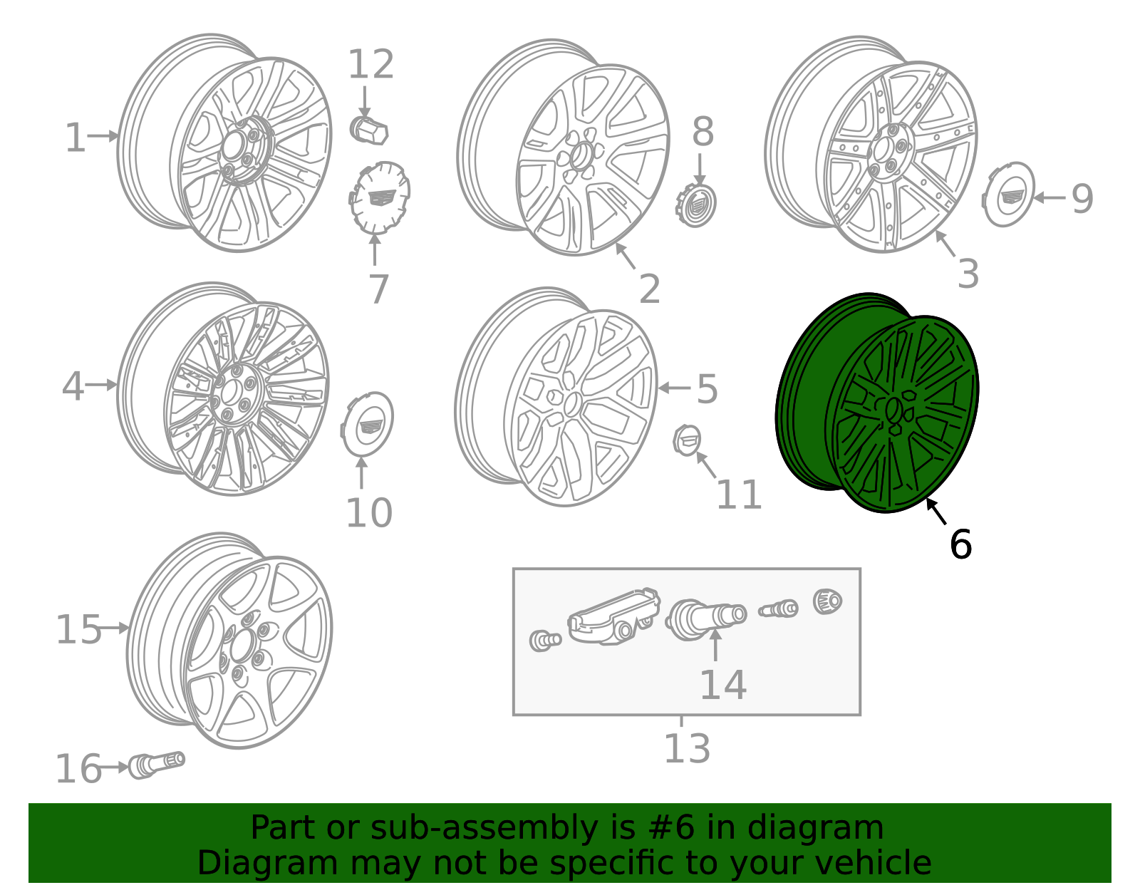 2017-2020 Cadillac Wheel, Alloy 84497727 | QuirkParts
