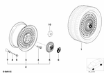 36131180777 - : Hub Cap for BMW: 318i, 318is, 318ti, 320i, 323i, 325i, 325is, 328i, Z3 1.9, Z3 2.5, Z3 2.8, Z3 3.0i Image