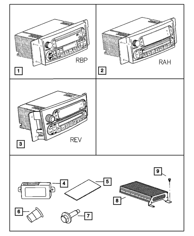 « 5094468AC – Instrument Panel and Radios and Consoles : Am/fm/cassette Avec Cd Radio pour Mopar Image »