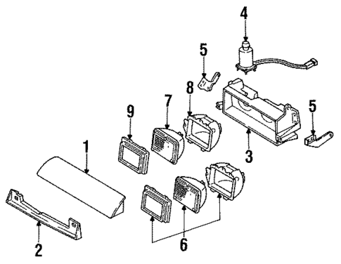 Headlamp Components for 1989 Pontiac Sunbird #0
