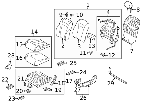 Driver Seat Components for 2020 Kia K900 #0