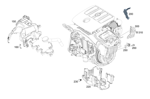 Shielding and Soundproofing At Engine, Transmission, Front Axle Transmission for 2022 Mercedes-Benz A 220 #0