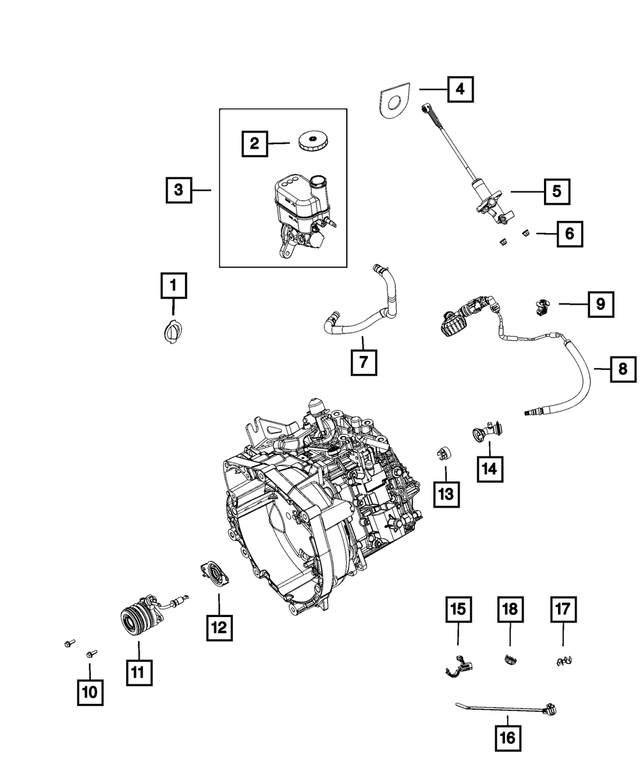 68171499AA - Clutch: Brake Tube Clip for Mopar Image