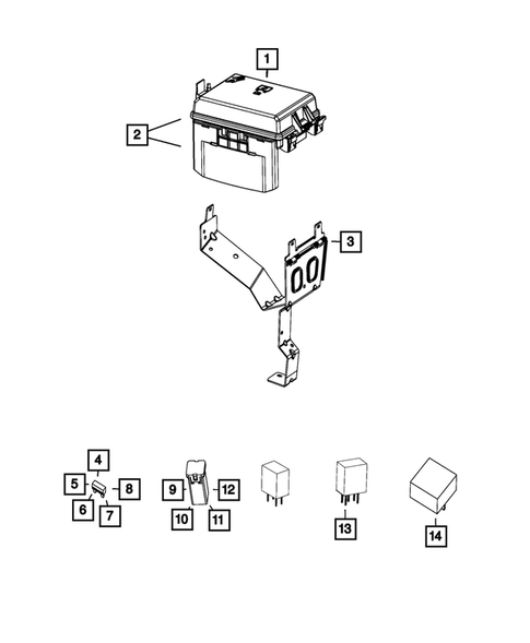Power Distribution Center, Fuse Block, Junction Block, Relays and Fuses for 2015 Dodge Challenger #0