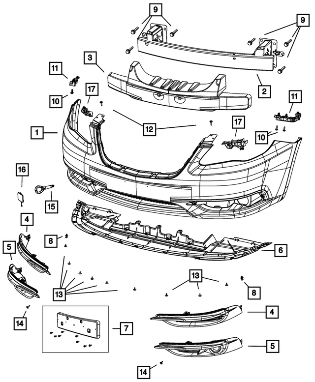 68082057AB - : Front Energy Absorber for Mopar Image