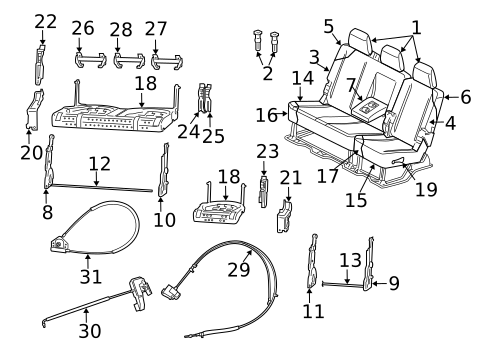 Rear Seat Components for 2012 Ram 2500 #1