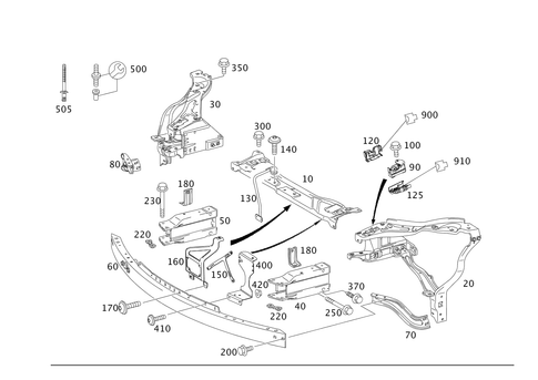 Front Reinforcement and Radiator Support for 2012 Mercedes-Benz E350 #0