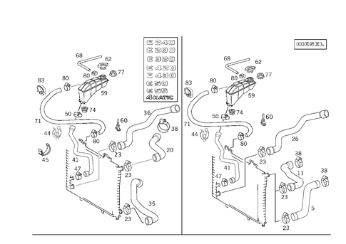 Expansion Tank, Mounting and Hoses for 1995 Mercedes-Benz E420 #0