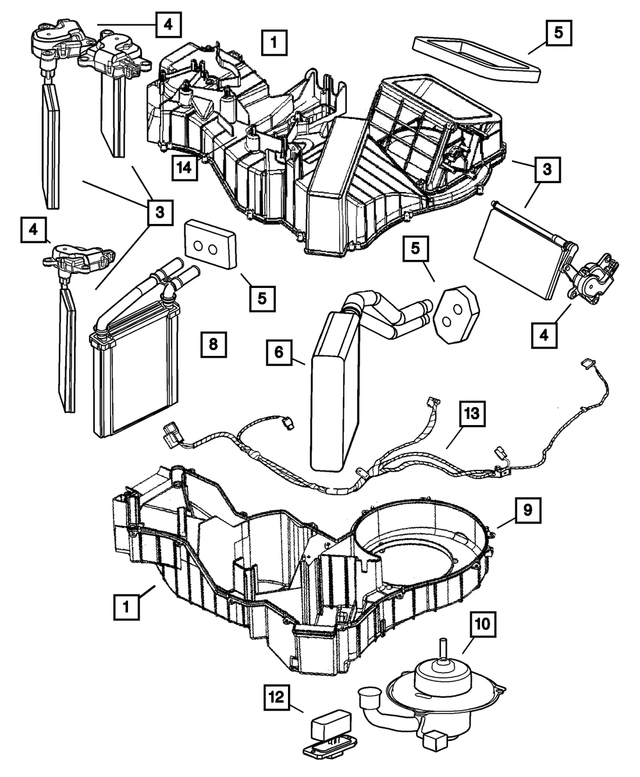 5093237AC - Air Conditioning &amp; Heater: A/c And Heater Housing for Mopar Image