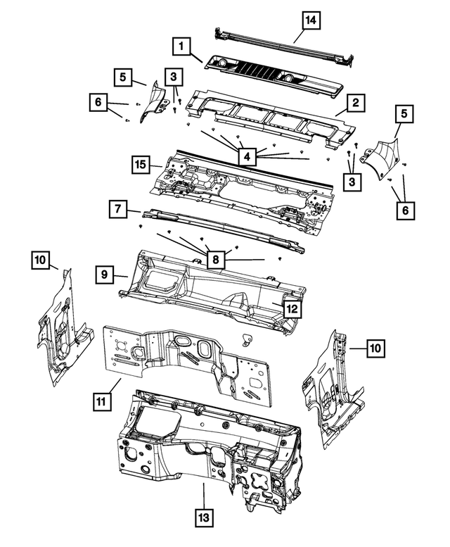 6BM52TZZAE - Body Sheet Metal Except Doors: Cowl Top Panel for Mopar Image image