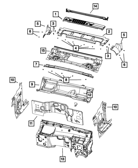 Cowl and Dash Panel for 2020 Jeep Wrangler #0