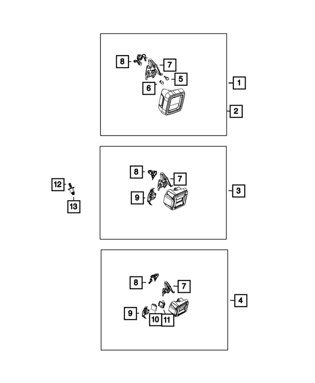 68544530AA - Electrical: Tail Lamp, Right for Mopar Image image