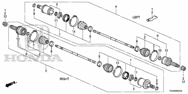 Rear Driveshaft (2) for 2015 Honda CR-V #0