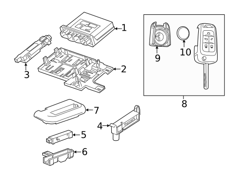 Keyless Entry Components for 2016 Chevrolet SS #0