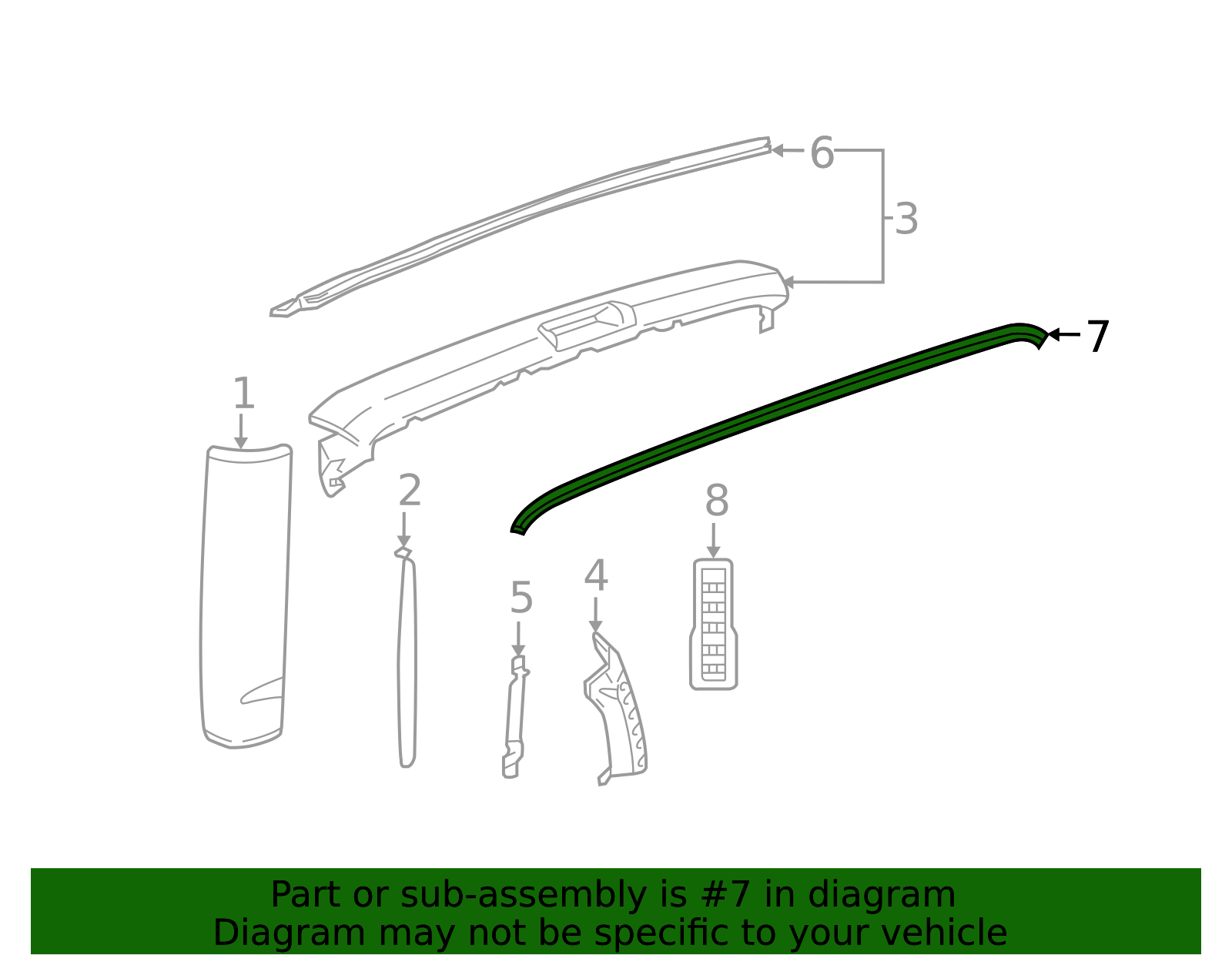 2003-2025 GM Rear Door Roof Drip Weatherstrip 22825853 | Capital Chevy ...