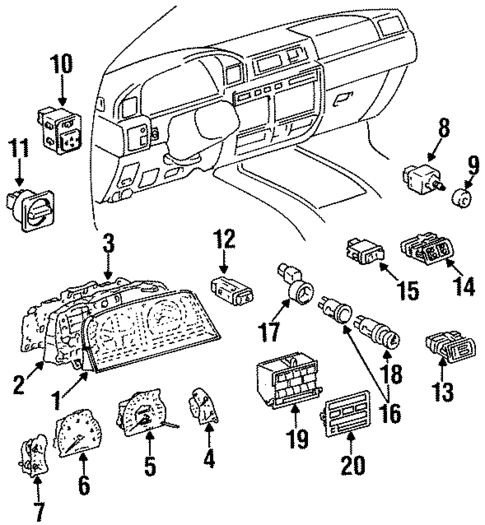 Cluster & Switches for 1997 Toyota Land Cruiser #0