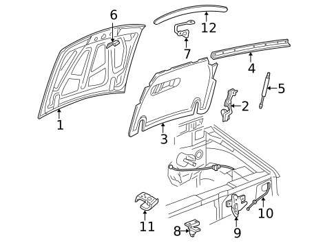 Hood & Components for 2001 Ford Explorer Sport Trac #0