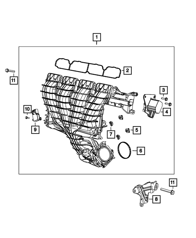 4884871AB - 2.4L Gas; Engine: Throttle Body Support Bracket for Mopar Image