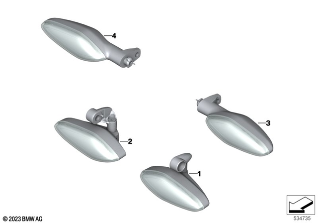 63138829550 - Ergonomics &amp; Comfort: Led Turn Signal Right Front - Black for BMW-Motorrad Image