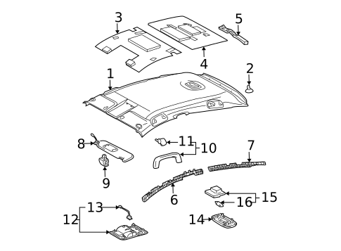 Interior Trim - Roof for 2005 Toyota Prius #0