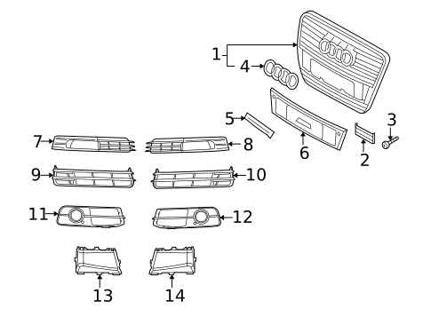 Grille & Components for 2009 Audi A6 #0