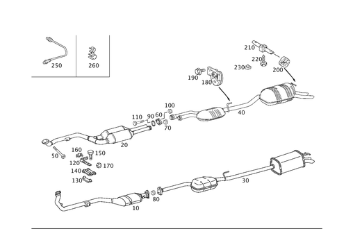 Exhaust System Used on Four-Cylinder Gasoline Vehicles for 1998 Mercedes-Benz E430 #0