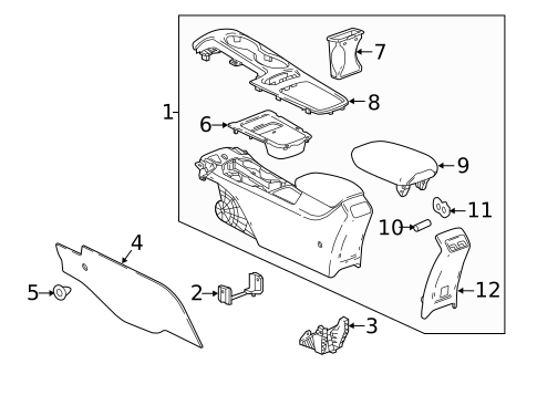Center Console for 2022 Chevrolet Silverado 1500 LTD #4
