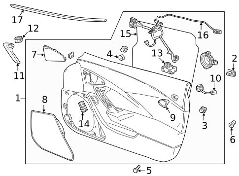 Interior Trim - Door for 2014 Chevrolet Corvette #1