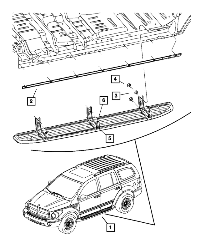 55364645AA - Exterior Ornamentation: Board Running Board, Left for Mopar Image image