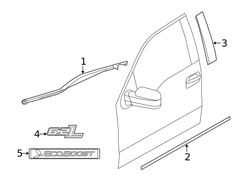 Exterior Trim - Front Door for 2014 Ford F-150 #0