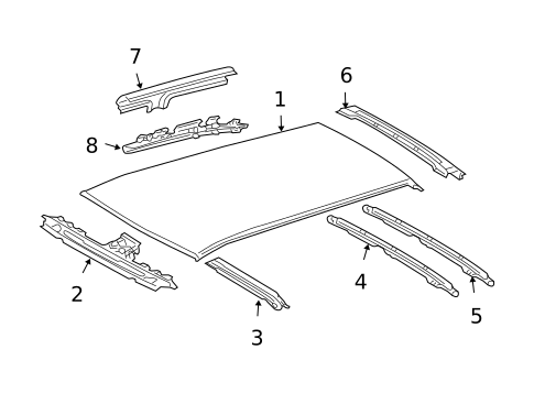 Roof & Components for 2007 Toyota Highlander #1