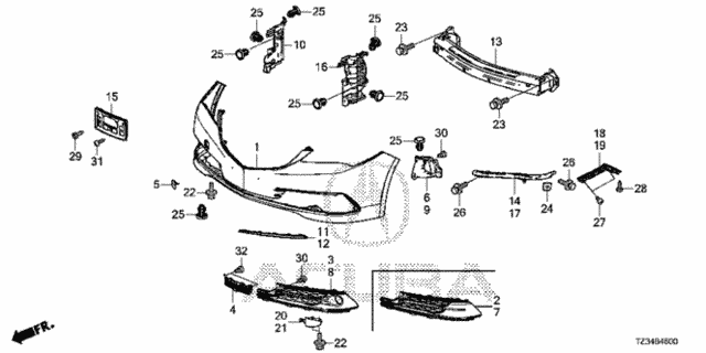 Front Bumper (1) for 2015 Acura TLX #0