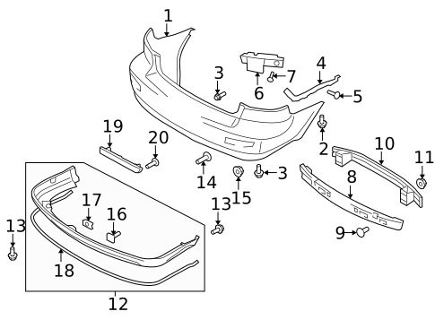 Bumper & Components - Rear for 2011 Suzuki SX4 #0