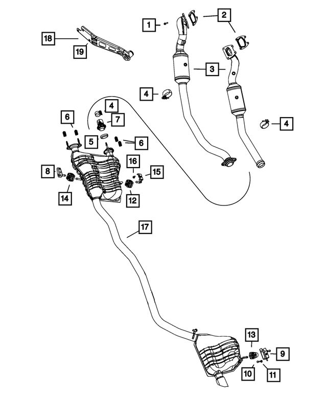 68210351AC - Exhaust: Exhaust Pipe And Converter, Right for Mopar Image image