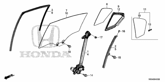 Rear Door Glass - Door Regulator for 2012 Honda Civic #0