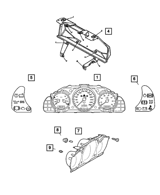 5098608AA - Instrument Panel and Radios and Consoles: Instrument Cluster Frame for Mopar Image image