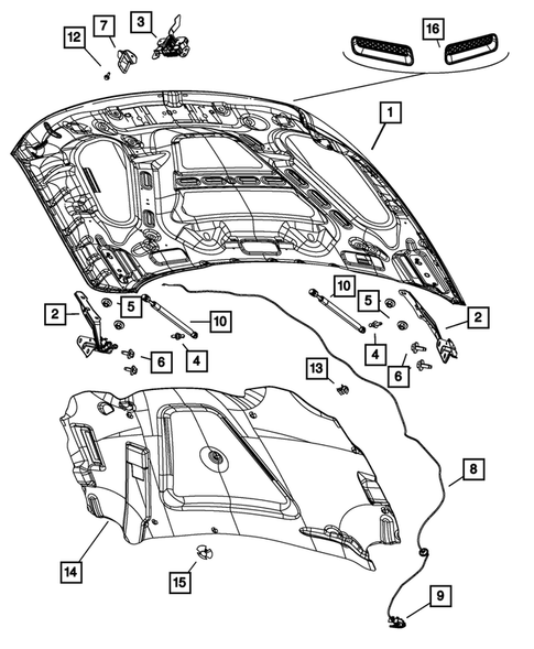 Hood and Hood Release for 2011 Ram 1500 #0