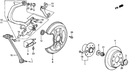 Rear Knuckle - Brake Disk (89-90) for 1990 Acura Legend #0